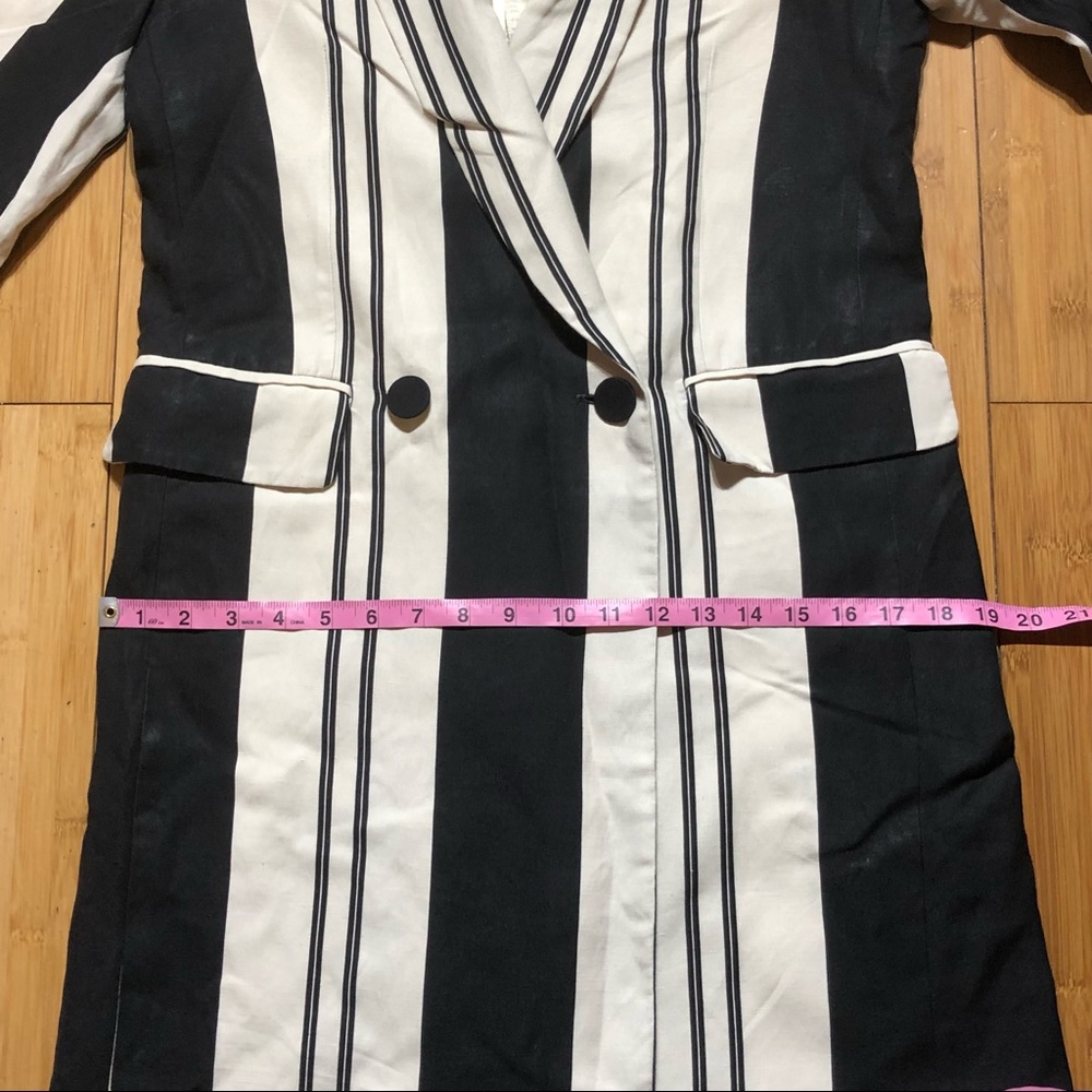 Zara Long Striped Coat - Picture 13 of 16